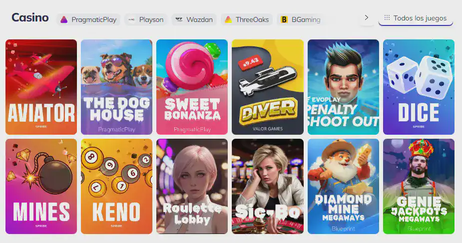 Juegos de Casino ValorBet
